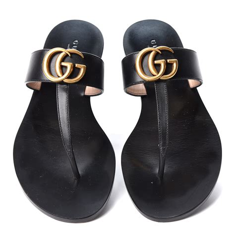 gucci women's double g thong sandal|authentic black Gucci thong sandals.